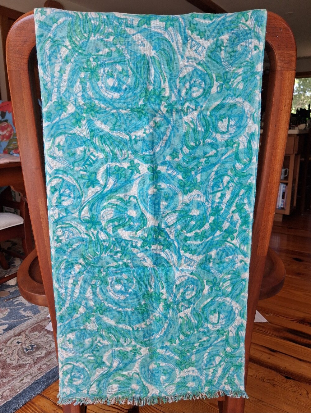 Lilly Pulitzer Murfette Scarf Pi Delta Alpha Sorority Silk/cashmere EUC